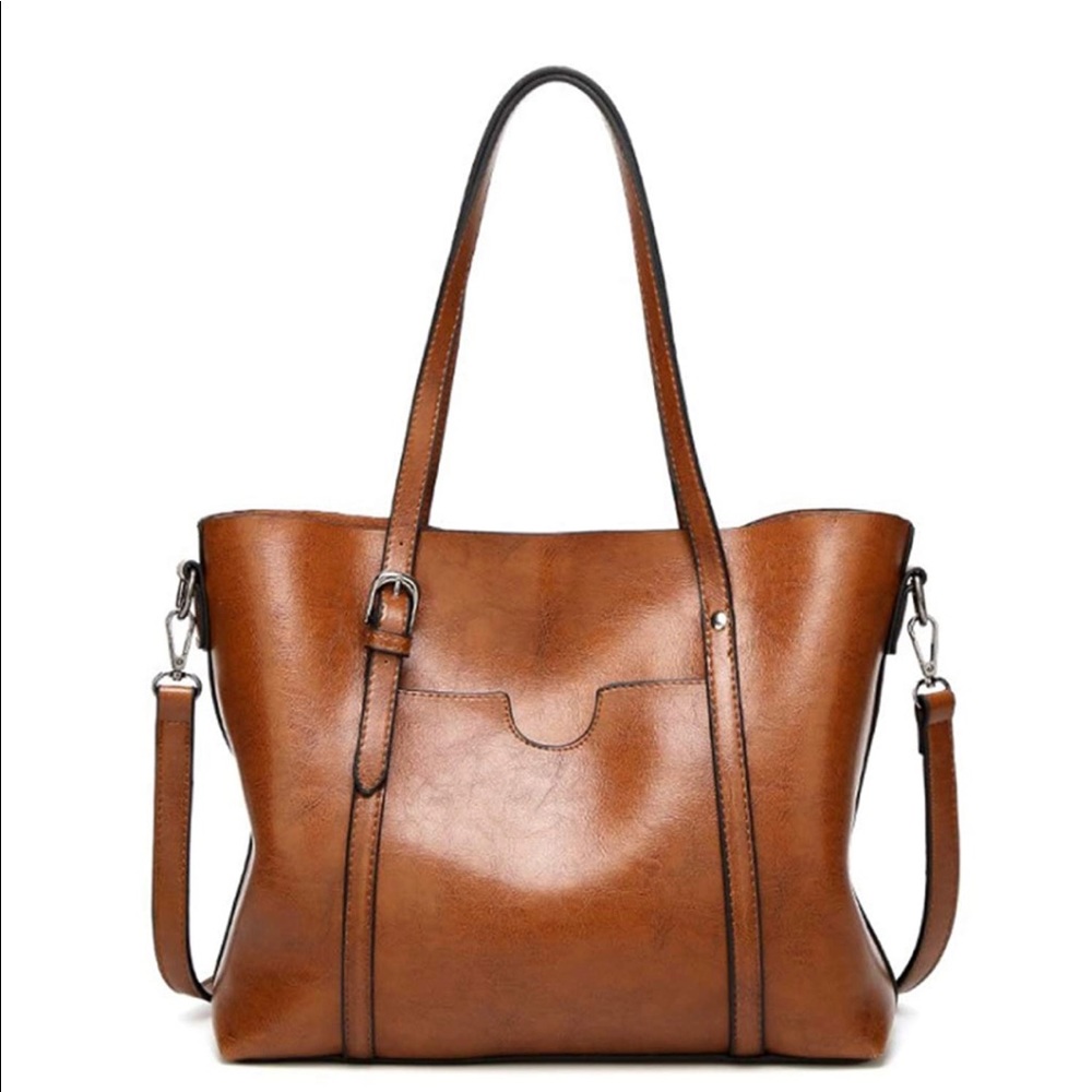 Vegan Leather Satchel/ Tote Bag